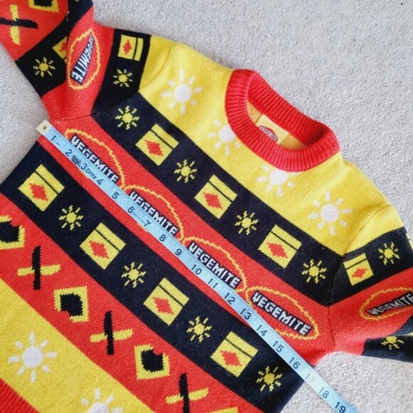 Vegemite Novelty Rare Kids Fair Isle Quirky Pop Culture Sweater 12 - Picture 5 of 9